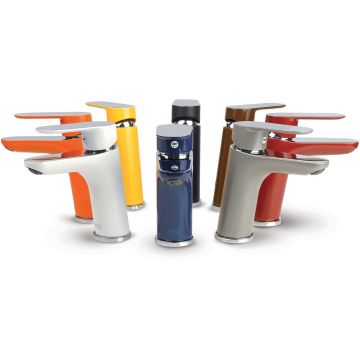 Смеситель для раковины Fiore (Фиоре) Kevon Chic 81OX8123, хром/оранжевый