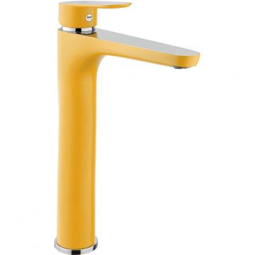 Смеситель для раковины Fiore (Фиоре) Kevon Chic 81YX8119, хром/желтый