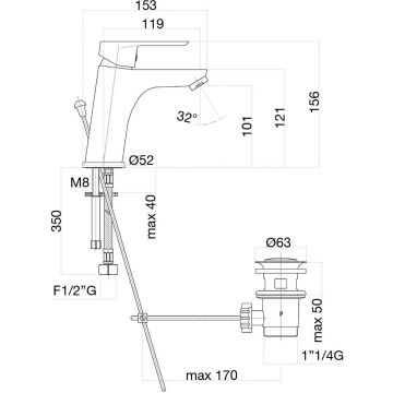 Смеситель для раковины Fiore (Фиоре) Kevon Chic 81YX8123, хром/желтый