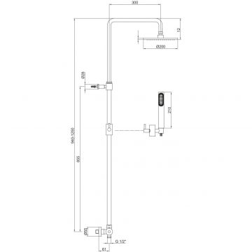 Душевая система Fiore XENON 44NN0964, черный