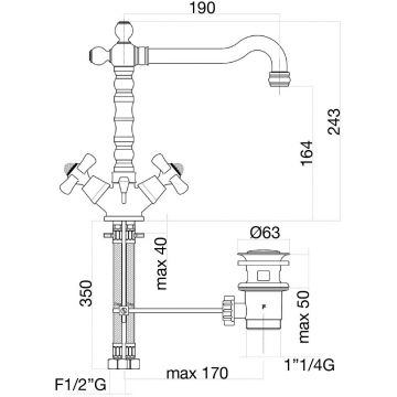 Смеситель для раковины Fiore (Фиоре) Margot Sky (Swarovski) 01CR0625, хром