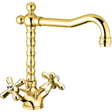 Смеситель для раковины Fiore (Фиоре) Margot Sky (Swarovski) 01OO0625, золото