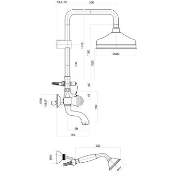 Душевая система Fiore (Фиоре) XT SKY (SWAROVSKI) 17ZZ0615, бронза