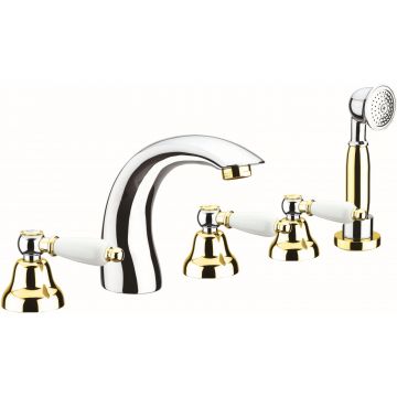 Смеситель на борт ванны Fiore (Фиоре) Coloniale 02CO0608, хром/золото