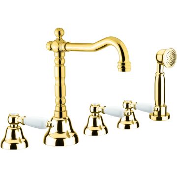 Смеситель на борт ванны Fiore (Фиоре) Coloniale 02OO0607, золото