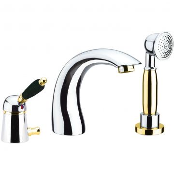 Смеситель на борт ванны Fiore (Фиоре) Imperial Black 89CO5105, хром/золото