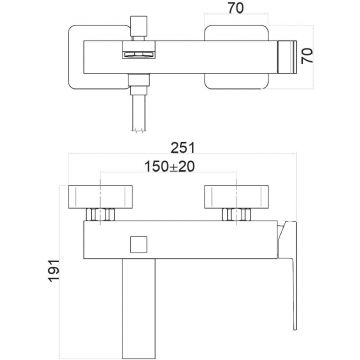 Смеситель на борт ванны Fiore (Фиоре) Kube 100BB8551, белый