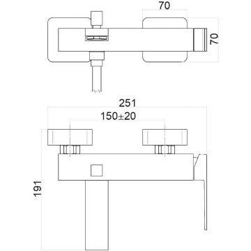 Смеситель на борт ванны Fiore (Фиоре) Kube 100NN8551, черный