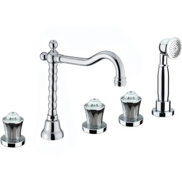 Смеситель на борт ванны Fiore (Фиоре) Venere Sky (Swarovski) 13CR0607, хром