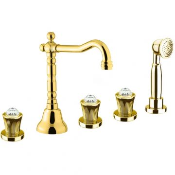 Смеситель на борт ванны Fiore (Фиоре) Venere Sky (Swarovski) 13OO0607, золото