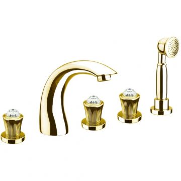 Смеситель на борт ванны Fiore (Фиоре) Venere Sky (Swarovski) 13OO0608, золото