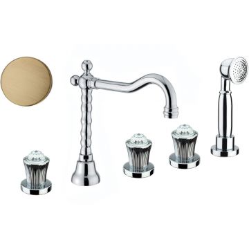 Смеситель на борт ванны Fiore (Фиоре) Venere Sky (Swarovski) 13ZZ0607, бронза