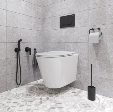 Смеситель Iddis (Иддис) встраиваемый с гигиеническим душем черный матовый Ray RAYBLR2i08