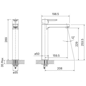 Смеситель Iddis (Иддис) для настольного умывальника Sena глянцевый хром SENSB01i01