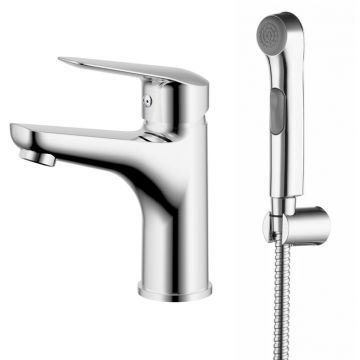 Смеситель Iddis (Иддис) для умывальника с гигиеническим душем Torr глянцевый хром TORSB00i08