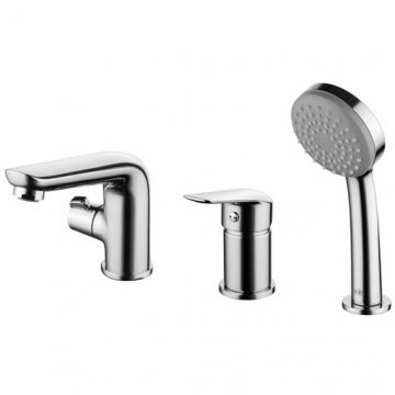 Смеситель Iddis (Иддис) на борт ванны на 3 отверстия с керамическим дивертором Torr глянцевый хром TORSB30i07