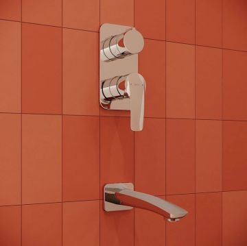 Душевая система Iddis (Иддис) Ray скрытого монтажа с тропическим душем ручным душем и изливом RAYSB03i68