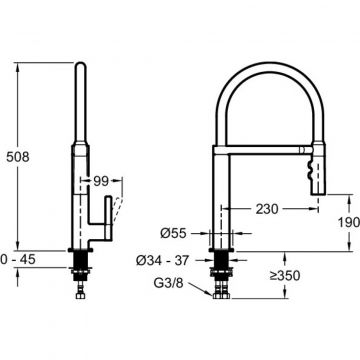 Смеситель для кухни Jacob Delafon (Якоб Делафон) RaP хромhael E23311-CP хром,черный