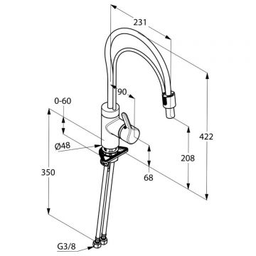 Смеситель для кухонных моек Kludi (Клуди) Bingo Star хром (428590578)