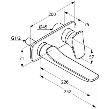 Смеситель для раковин (внешняя часть) Kludi (Клуди) Ambienta хром 532450575