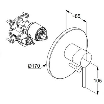 Смеситель (внешняя часть) для душа Kludi (Клуди) Bozz черный 386503976