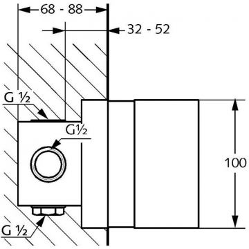 Внутреняя часть смесителя для душа (скрытого монтажа) Kludi (Клуди) 38826N