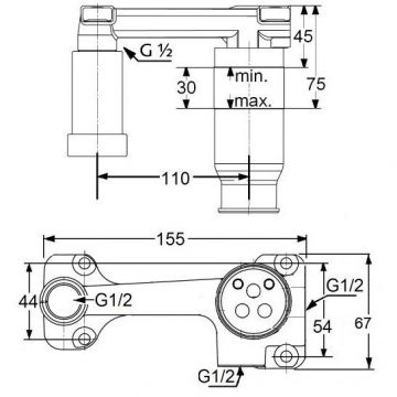 Внутреняя часть смесителя для раковины на 2 отверстия (скрытого монтажа) Kludi (Клуди) 38828