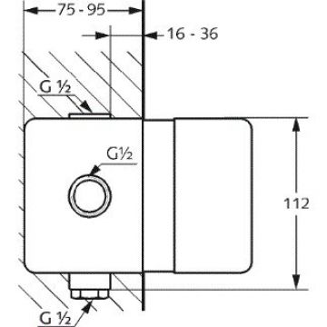 Внутреняя часть смесителя для ванны и душа (скрытого монтажа) Kludi (Клуди) 38636