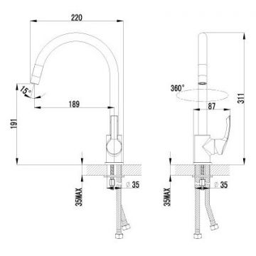 Смеситель для кухни Lemark Plus Strike хром (LM1105C)