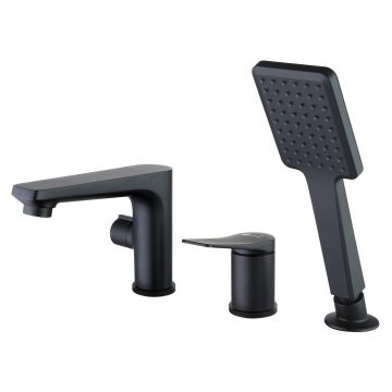 Смеситель на борт ванны Lemark (Лемарк) Bronx черный (LM3745BL)