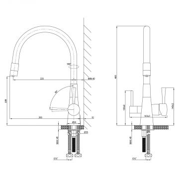Смеситель для кухонных моек под фильтр Lemark Comfort никель/бежевый (LM3075BN-Beige)