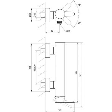 Смеситель для душа Ravak (Равак) Puri PU 032.20/150 (X070187) черный