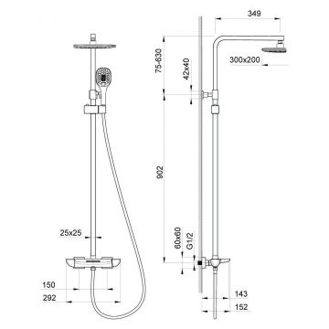 Душевая система для ванн, для душа Timo (Тимо) Helmi хром,белый (SX-1170/00-16)