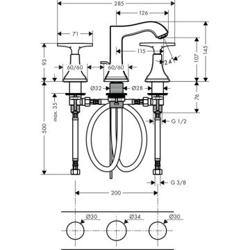 Смеситель для раковин Hansgrohe (Хансгрое) Metropol хром (31306000)