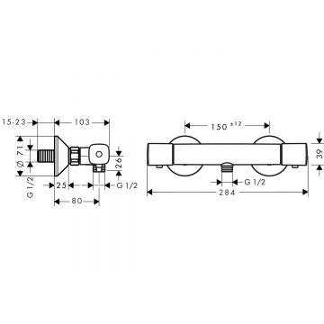 Смеситель для душа Hansgrohe Ecostat хром (13122000)