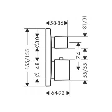 Внешняя часть для смесителя скрытого монтажа Hansgrohe (Хансгрое) PuraVida белый,хром15771400