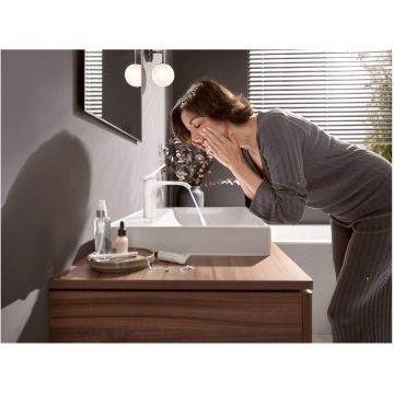 Смеситель для раковины Hansgrohe (Хансгрое) Vivenis без сливного гарнитура 75022700, белый матовый