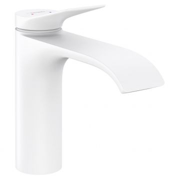 Смеситель для раковины Hansgrohe (Хансгрое) Vivenis со сливным гарнитуром 75020700, белый матовый
