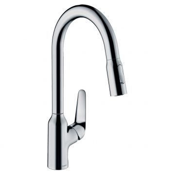 Смеситель для кухни Hansgrohe (Хансгрое) Focus M42 с выдвижным душем, 2jet Hansgrohe 71800000, хром