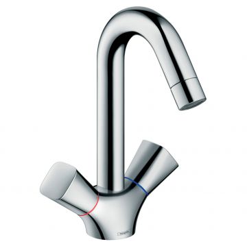 Смеситель для раковины Hansgrohe Logis с двумя рукоятками без сливного набора 71221000, хром