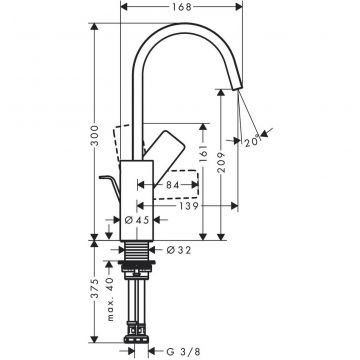 Смеситель для раковины Hansgrohe Vivenis 75030670, черный матовый