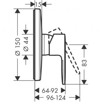 Смеситель для душа Hansgrohe (Хансгрое) Vernis Blend 71667670, черный матовый