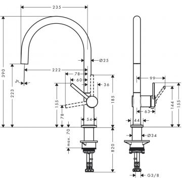 Смеситель для кухни Hansgrohe (Хансгрое) M54 Talis 220 72804000 хром