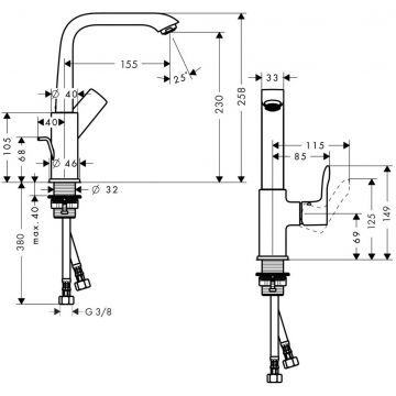 Смеситель для раковины Hansgrohe Metris 230, 31087000 хром