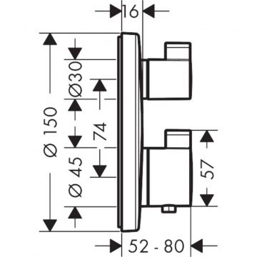 Смеситель для ванны Hansgrohe Ecostat S с термостатом (15758670) Черный матовый