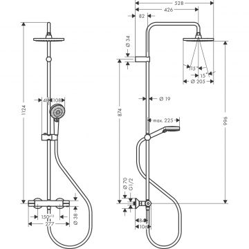 Душевая система Hansgrohe Vernis Shape Showerpipe 200 хром (26276000)