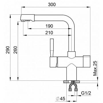 Комплект кухонный смеситель Granula 2088 Хром + Фильтр Granula