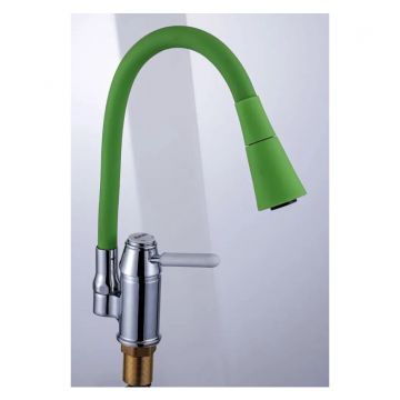 Смеситель для кухни с гибким изливом Potato (Потато) P52233-11 зеленый