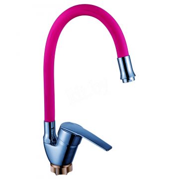 Смеситель сборный для кухни с гибким изливом Potato (Потато) Розовый (P58278-13)
