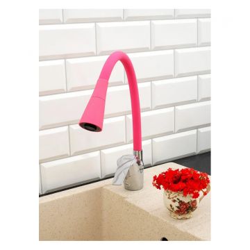 Смеситель сборный для кухни с гибким изливом Potato (Потато) P59278-13 хром/розовый